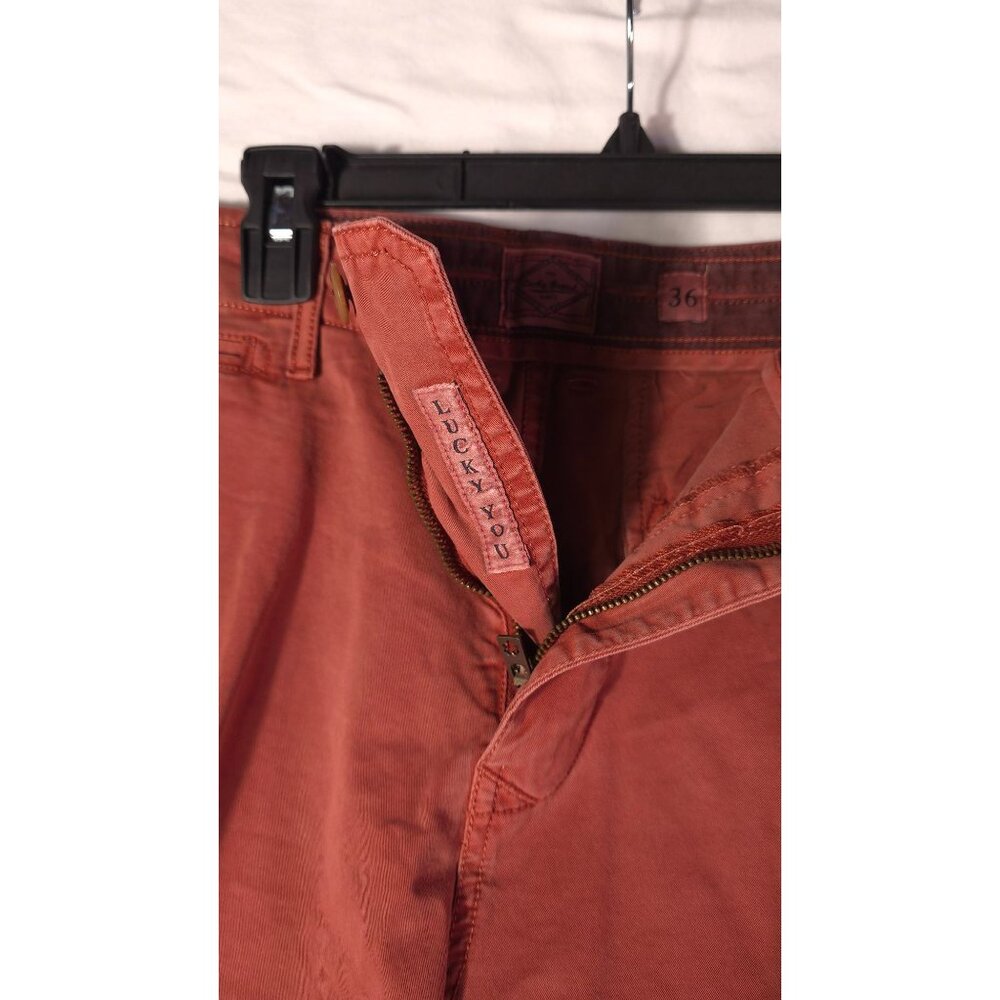 Lucky Brand Men's Red / Burnt Orange Cotton Shorts Size 36 - Picture 2 of 5